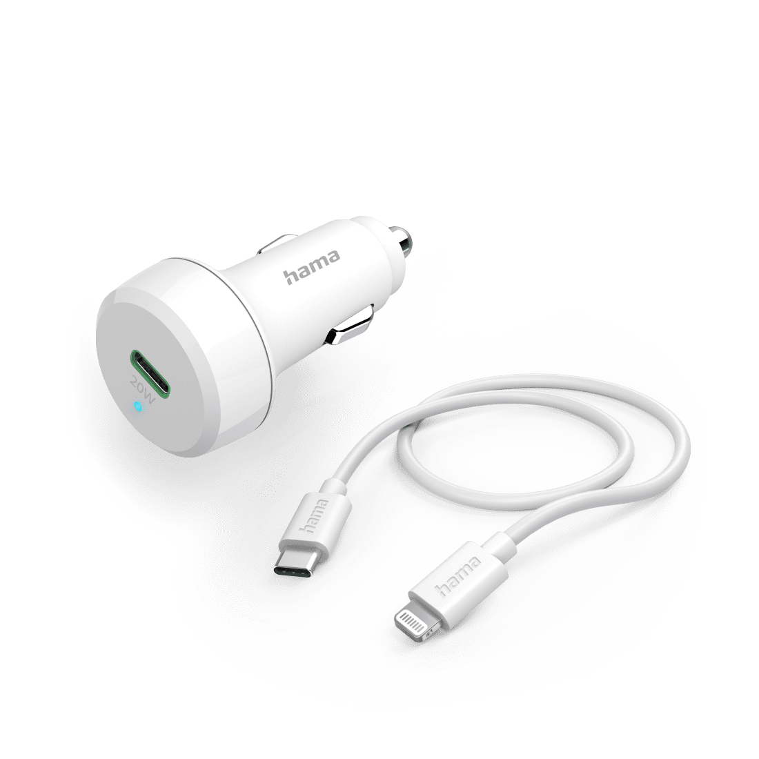 Karikues i shpejtë Hama, për veturë, PD, 20 W, 1 m, i bardhë